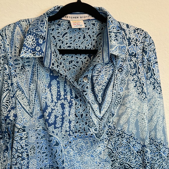 Gretchen Scott Paisley Collared 3/4 Sleeves Dress - Picture 4 of 8